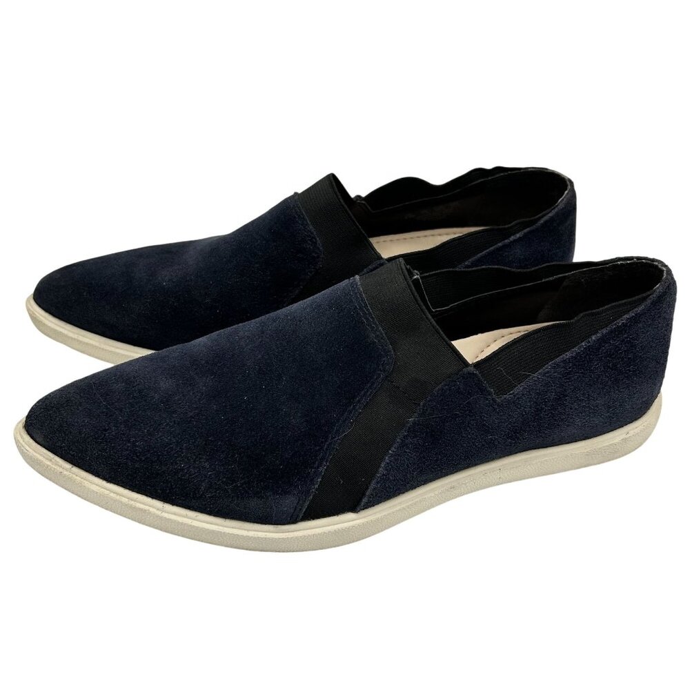 Naya Navy Leather Suede Loafer Slip-On Shoes Pointed 9.5M